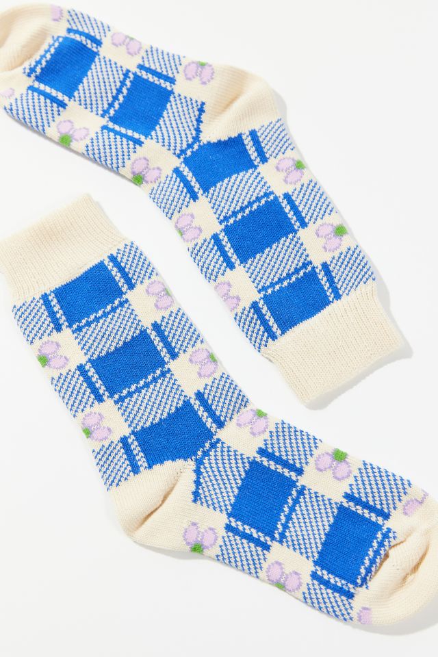 Hansel From Basel Oilcloth Gingham Crew Sock #1