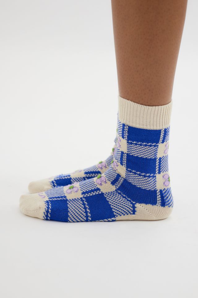 Hansel From Basel Oilcloth Gingham Crew Sock #2