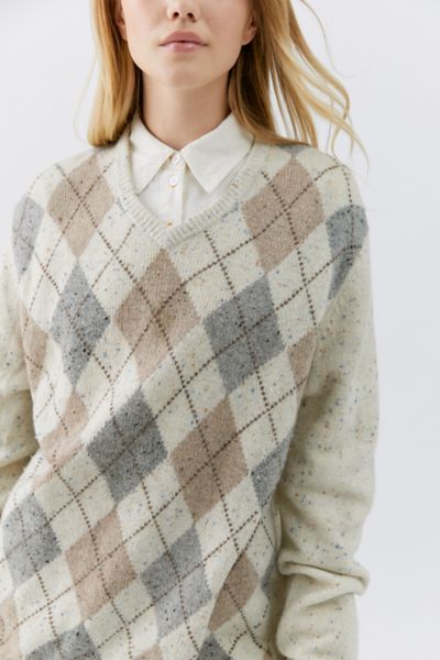 Urban Renewal Vintage Oversized Argyle Sweater Urban Outfitters 0423