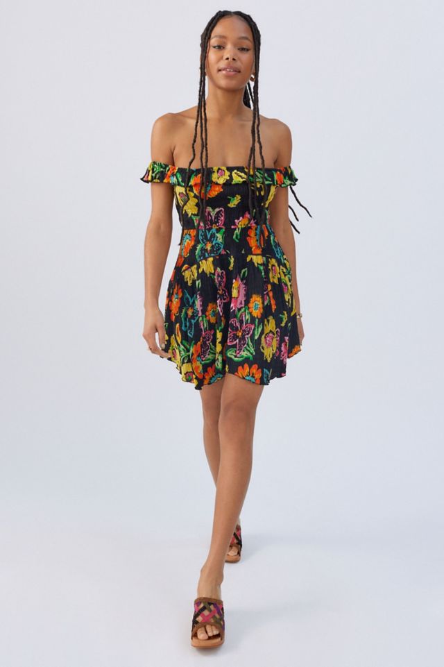 Off the shoulder hot sale floral mini dress