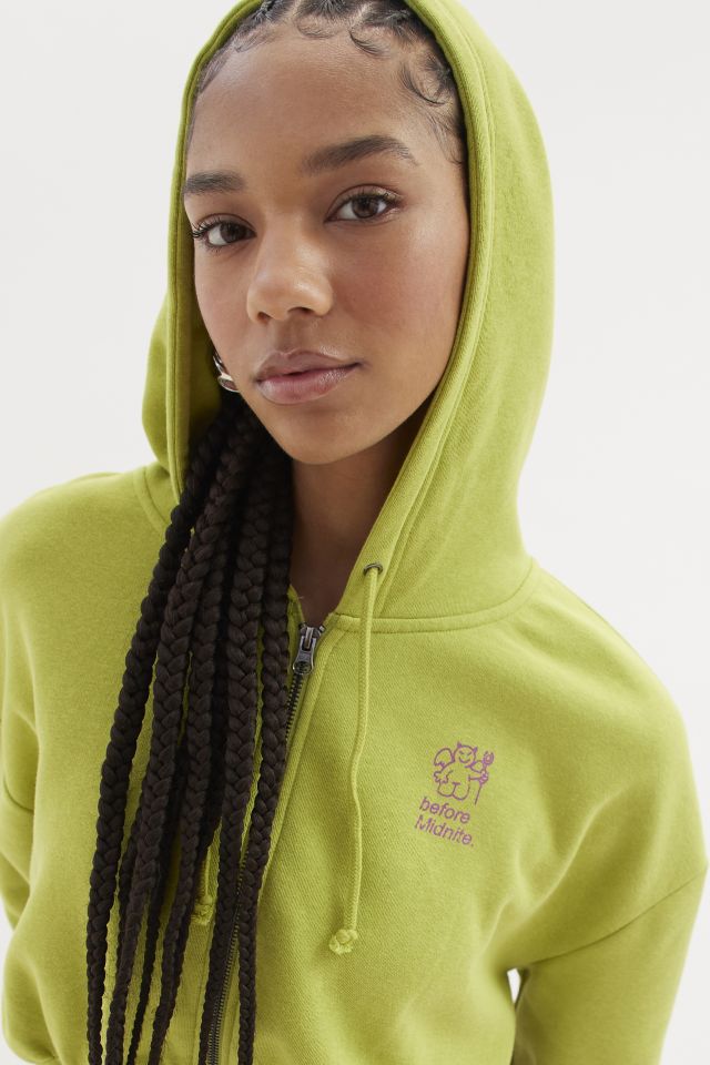 UO Dance Night Becky Cropped Zip-Up Hoodie Sweatshirt | Urban Outfitters