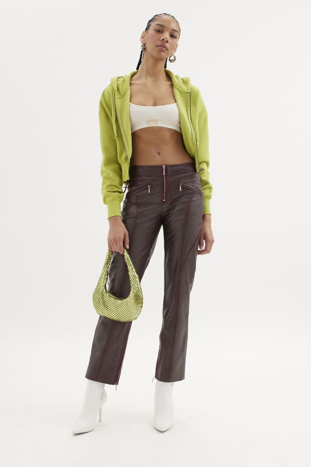 UO Dance Night Becky Cropped Zip-Up Hoodie Sweatshirt #1