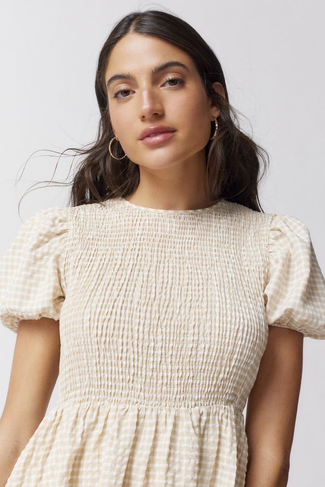 Daisy Street Alex Smocked Gingham Mini Dress #2