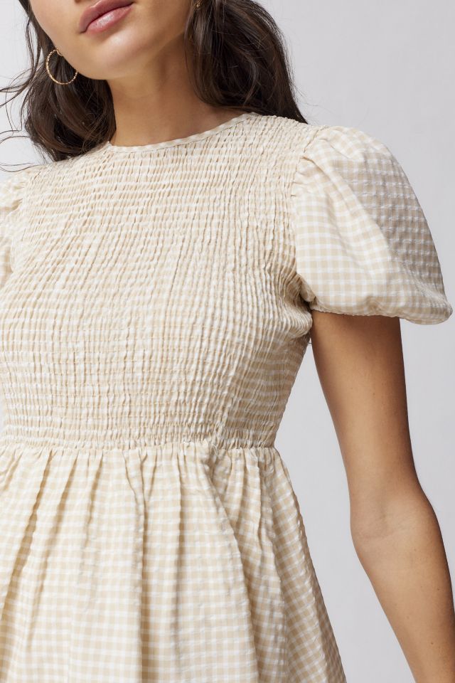 Daisy Street Alex Smocked Gingham Mini Dress #3