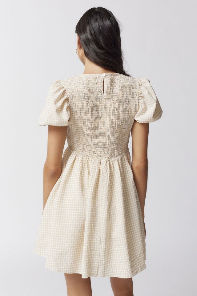 Daisy Street Alex Smocked Gingham Mini Dress #4