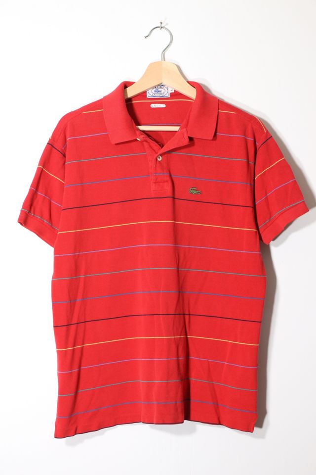 Vintage Lacoste Striped Pique Polo Shirt