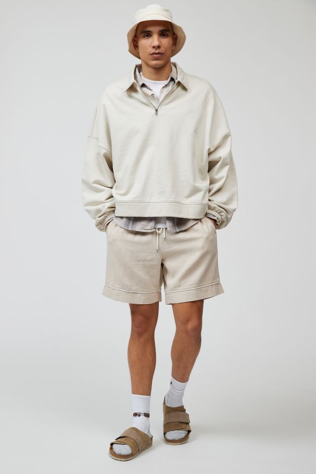 Standard Cloth Slouchy Oversized Collared Quarter-Zip Sweatshirt #1