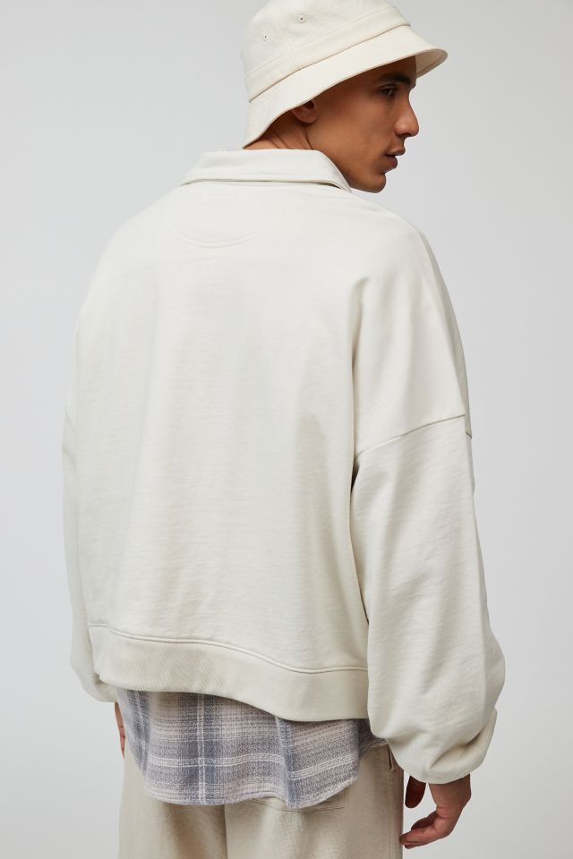 Standard Cloth Slouchy Oversized Collared Quarter-Zip Sweatshirt #3
