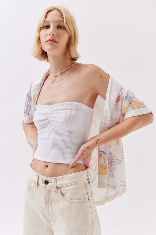 UO Ruched Tube Top  Urban Outfitters Canada