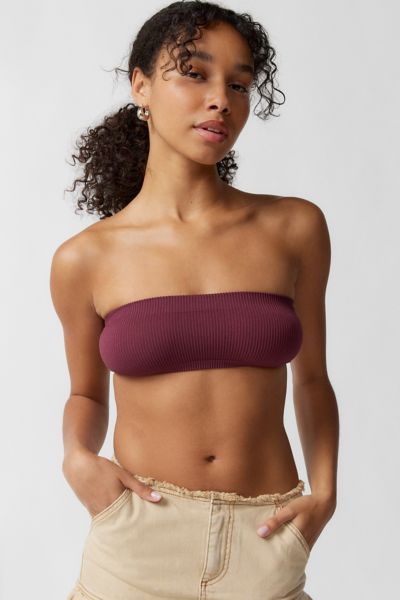 Out From Under Seamless Bandeau Bra Top In Burgundy
