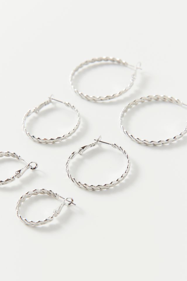 Callie Textured Hoop Earring Set | Urban Outfitters