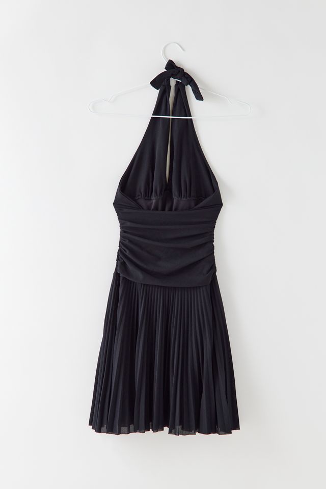 slim fit dress slacks Black Pleated Halter Midi Dress – Gabi Swimwear main image 1