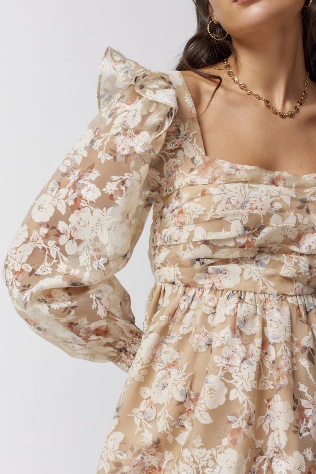 Robe Mini à Manches Bouffantes Florales En Saison Chaumont #2