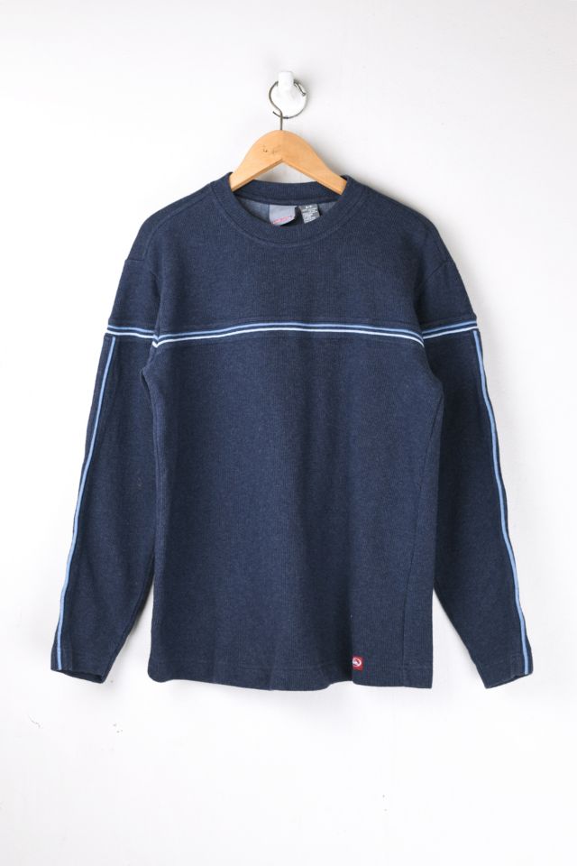 Vintage Y2k Quiksilver Slate Blue Striped Sweatshirt | Urban Outfitters