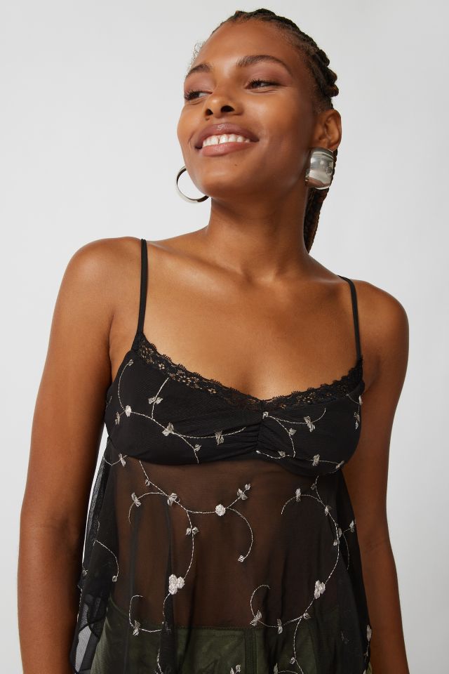 UO Maggie Floral Embroidered Babydoll Cami #2