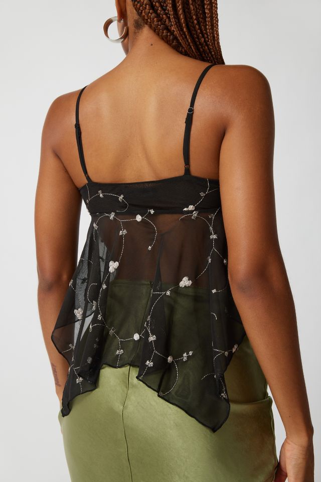UO Maggie Floral Embroidered Babydoll Cami #3