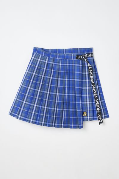 Teddy Fresh Pleated Mini Skirt In Blue Multi
