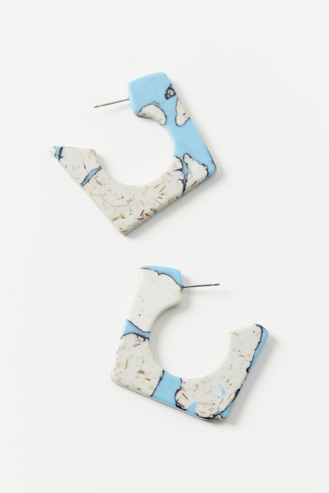Square Stone Hoop Earring #2