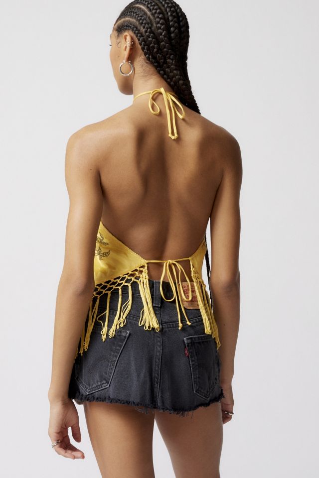 UO Rose Garden Fringe Halter Top #3