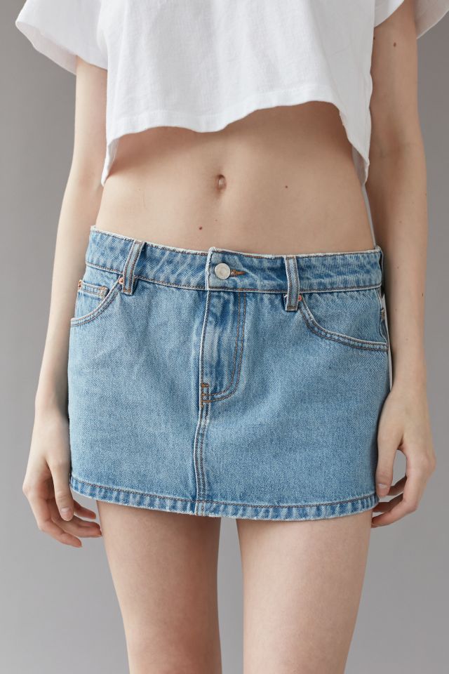 UO Oopsies Denim Micro Mini Skirt