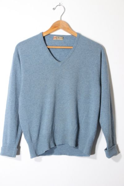 定番 80s vintage cashmere 100% Vneck sweater ニット/セーター