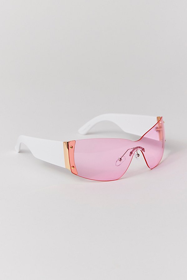 Urban Outfitters Brittney Y2k Shield Sunglasses In Pink