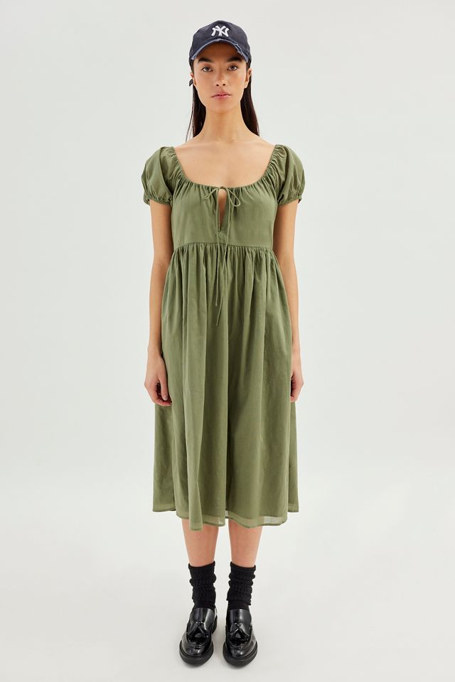 UO Andy Puff Sleeve Midi Dress | Urban Outfitters
