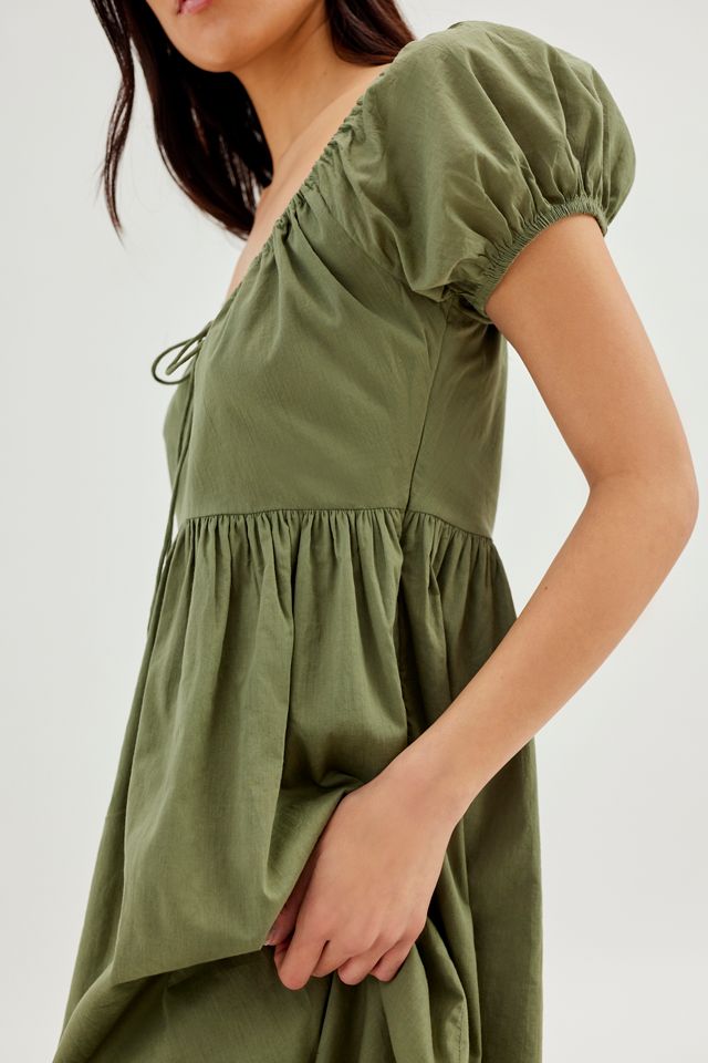UO Andy Puff Sleeve Midi Dress | Urban Outfitters