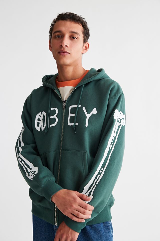 OBEY UO Exclusive Full Zip Hoodie Sweatshirt | Urban Outfitters