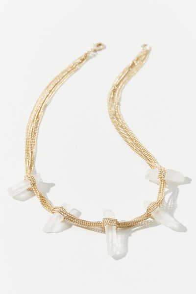 Urban Outfitters Gwen Crystal Choker Necklace In Gold