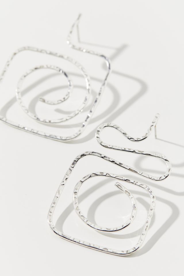 Jill Hammered Metal Swirl Earring #1