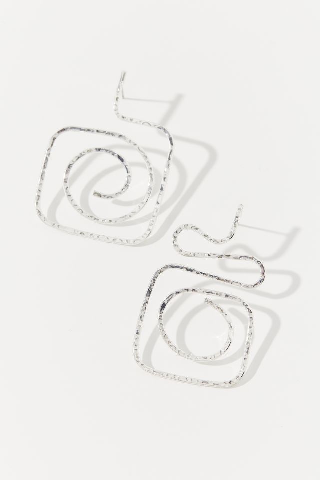 Jill Hammered Metal Swirl Earring #3