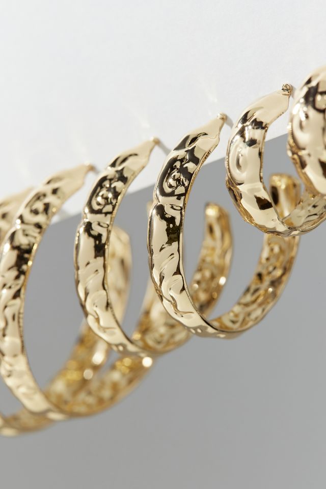 Statement Textured Hoop Earring #1