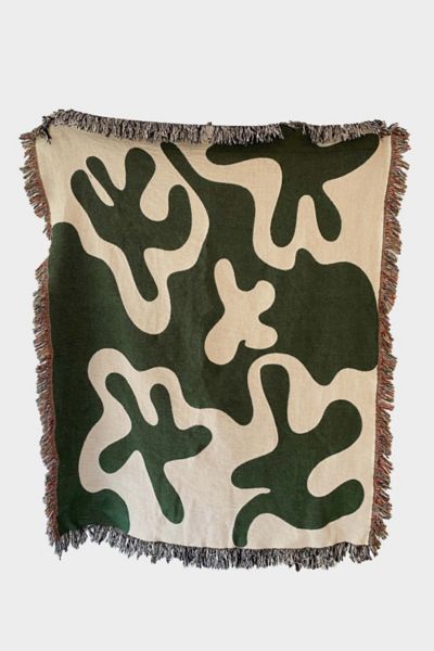 Clr Shop Dancing Shapes Ink Woven Throw Blanket