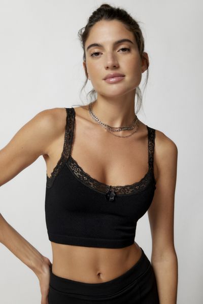 Out From Under So Sweet Lace Seamless Bra Top In Black