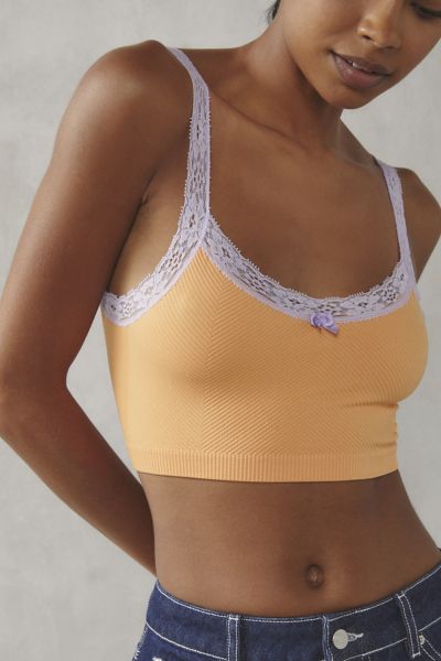 Out From Under So Sweet Lace Seamless Bra Top In Orange