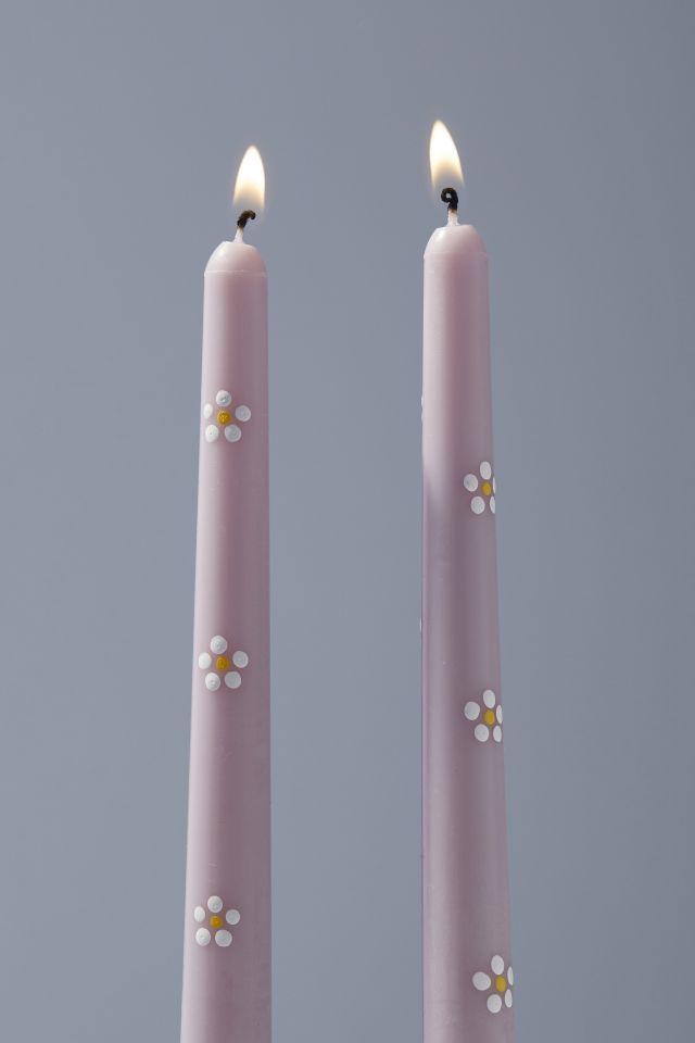 This Candle Is Lit Pretty Little Flower Taper Candle Set #2