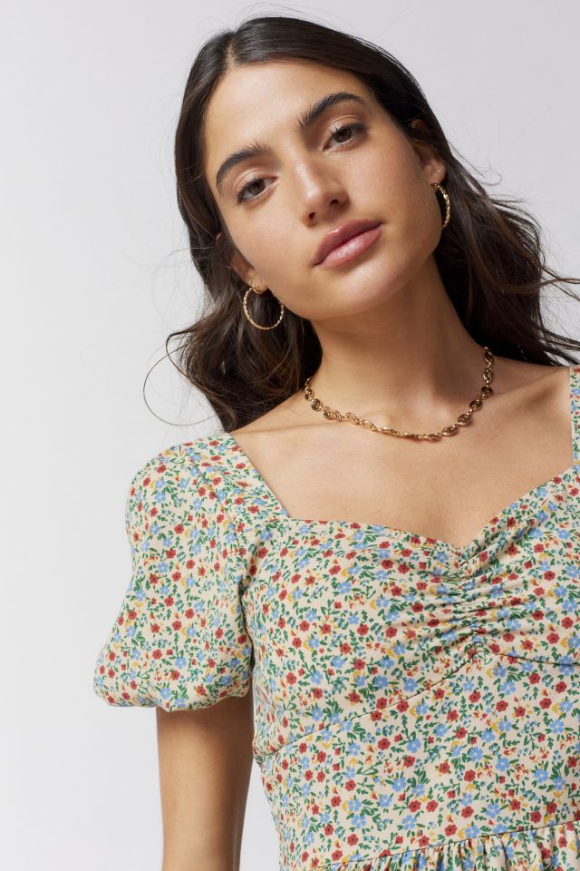 Daisy Street Puff Sleeve Floral Mini Dress #2