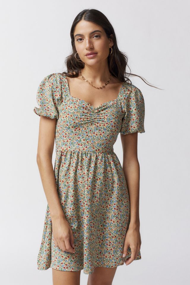 Daisy Street Puff Sleeve Floral Mini Dress #3