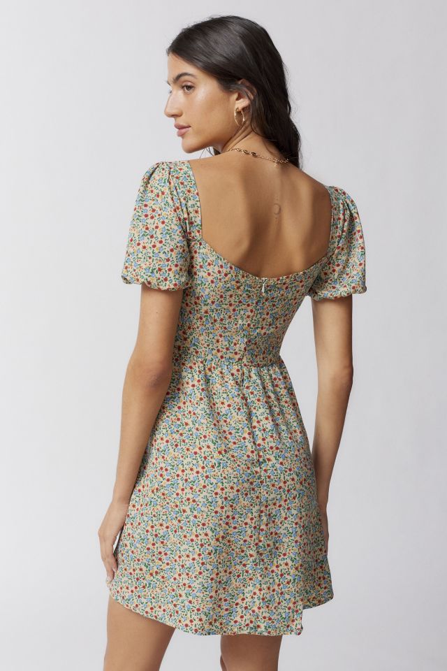 Daisy Street Puff Sleeve Floral Mini Dress #4