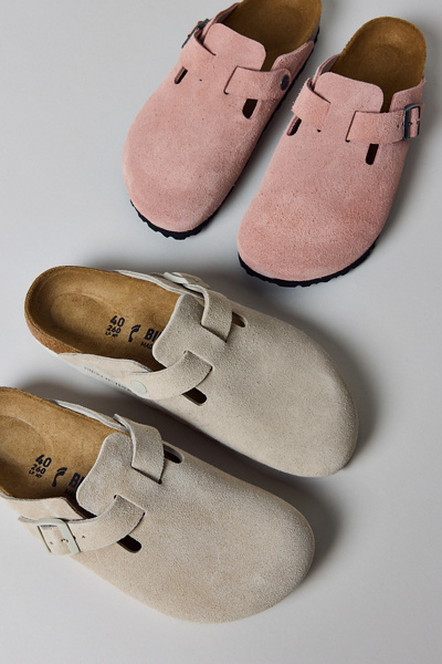 Birkenstock Women's Boston Suede Clogs in Oyster, Women's at Urban Outfitters
