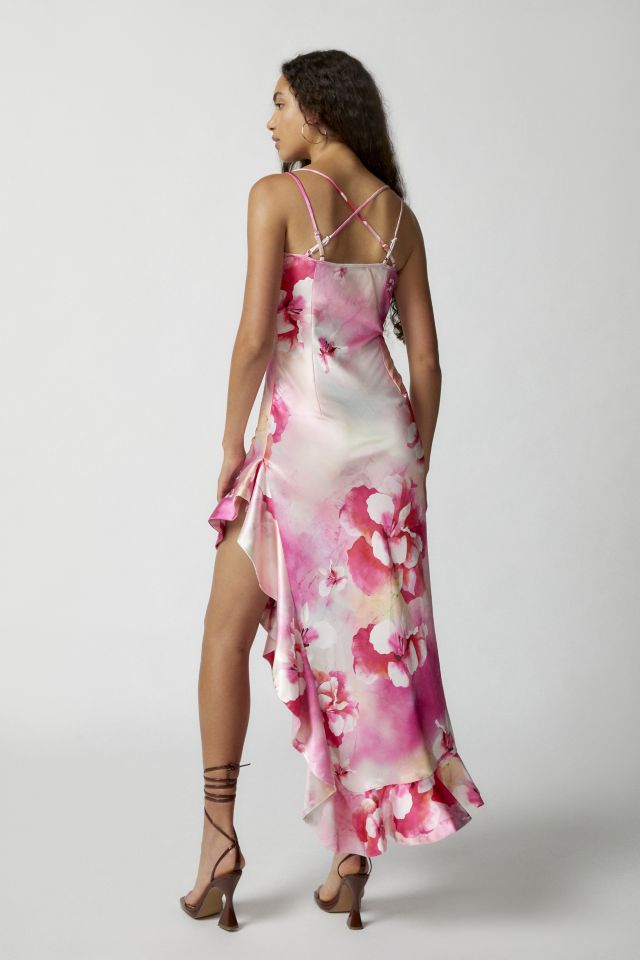 Rare London Satin Floral Maxi Dress