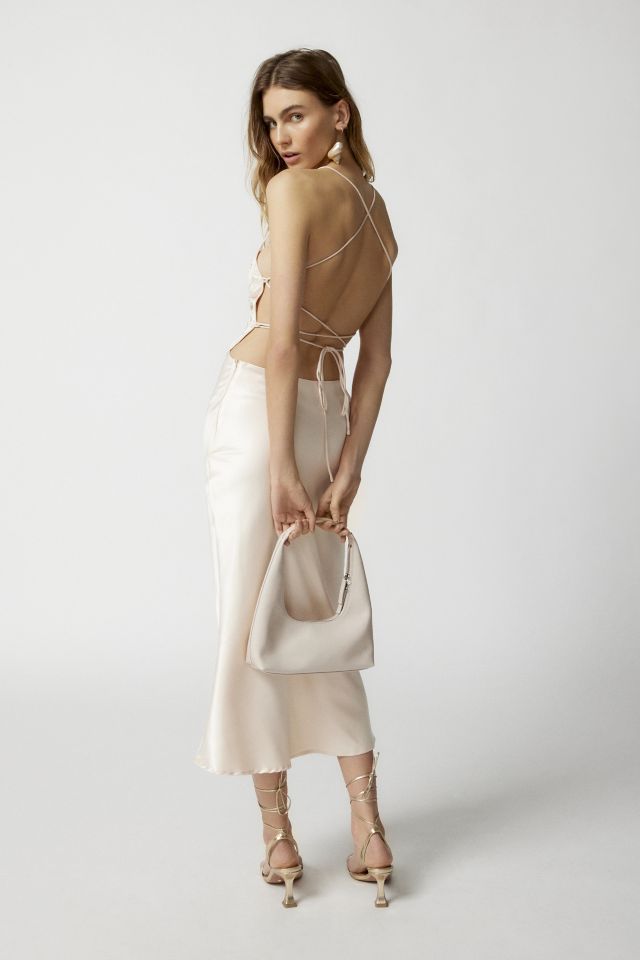 Robe Midi Rare London Papillon Satin Dos-Bretelles #3