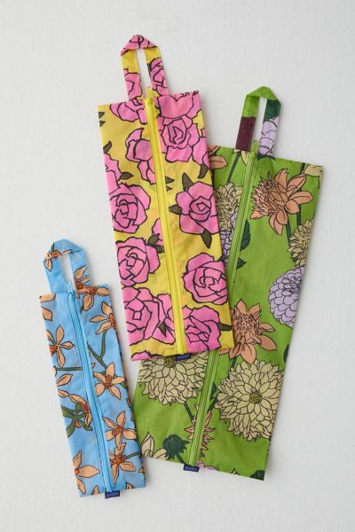 Baggu 3d Zip Pouch Set In Garden Flower At Urban Outfitters