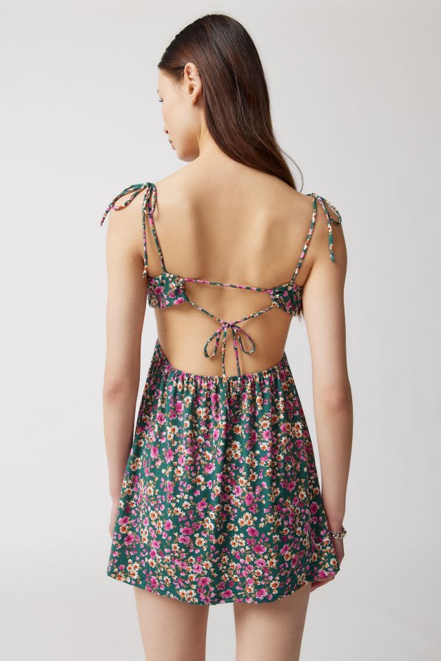 UO Susie Strappy-Back Floral Mini Dress #3