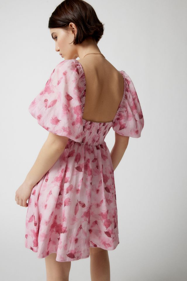 Robe Mini Bardot Kehlani à Manches Bouffantes Florales #3