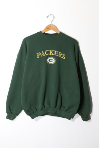 NFL Green Bay Packers Embroidered Big Logo Ringer Sweatshirt USA Made