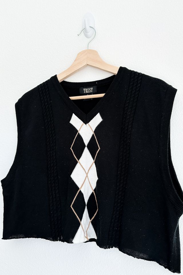 Vintage Reworked Argyle Sweater Vest Urban Outfitters