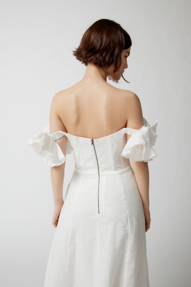 Bardot Sigma Linen Off-The-Shoulder Midi Dress #2