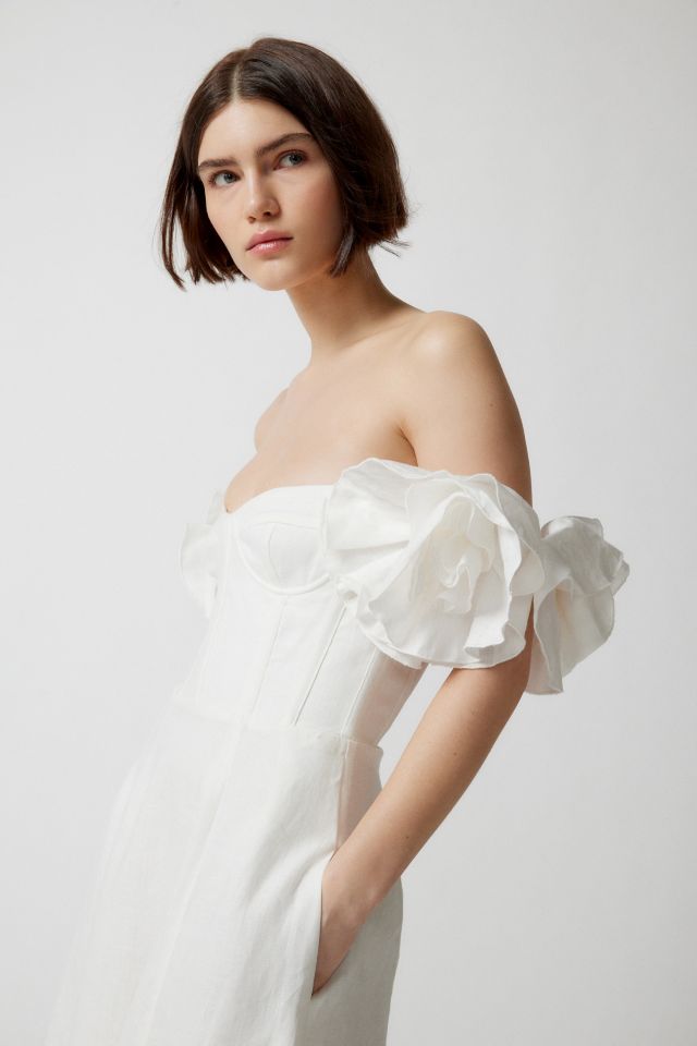 Bardot Sigma Linen Off-The-Shoulder Midi Dress #3
